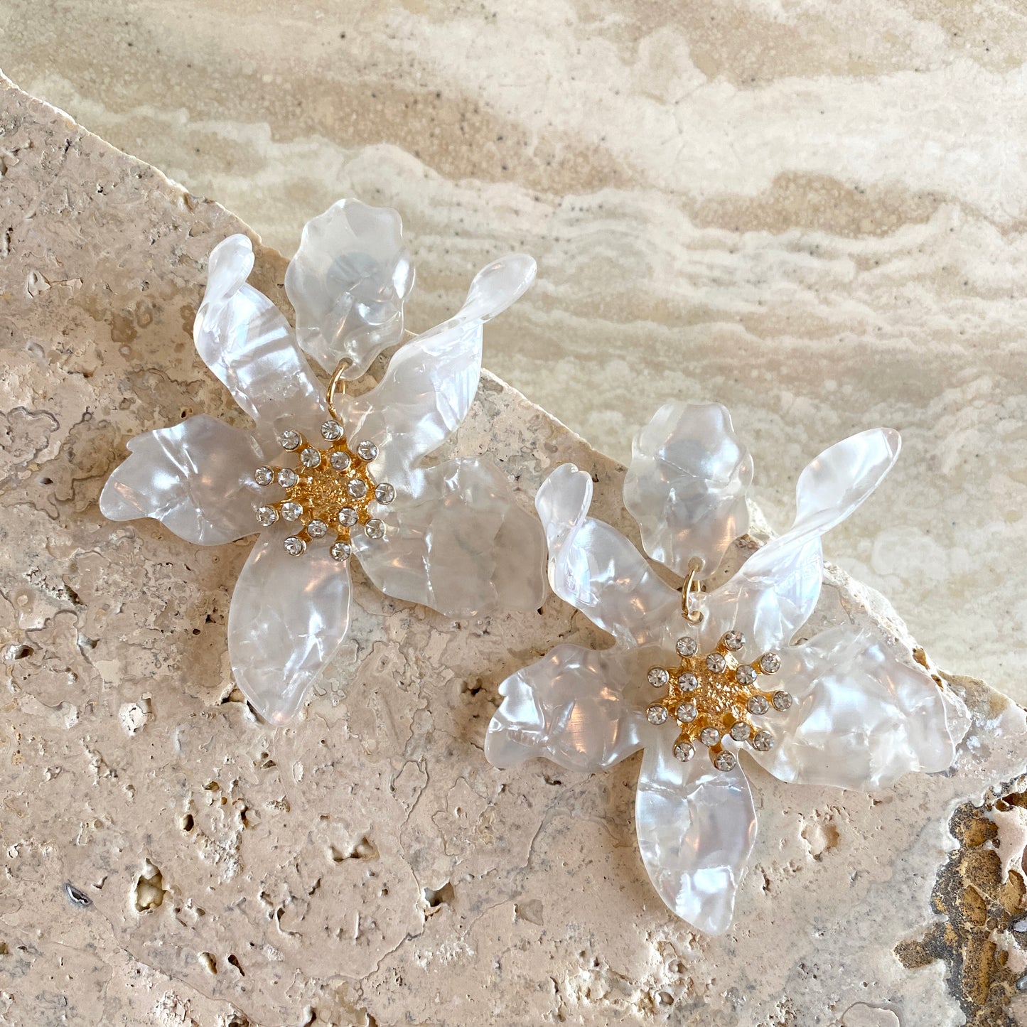 Lucite Flower Earrings