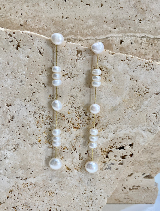 Delicate pearl chain drops